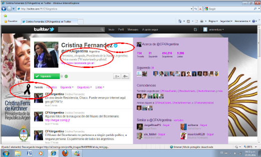 Página de inicio de @CFKArgentina [2]