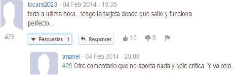 Interacción con la nota que recibe respuesta de otro usuario