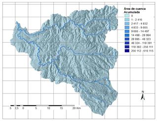 Área de cuenca vertiente.