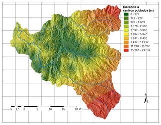 Distancia a centros poblados.