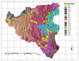 Mapa de procesos geomorfológicos.