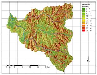 Pendiente del terreno.