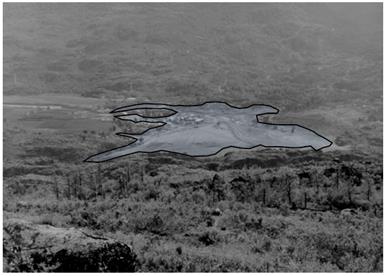 Vista general de la zona afectada por la avenida en la llanura de Ribadelago.