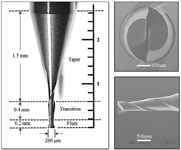 Micro-end-mill photographs.