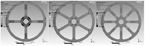 equivalentes del Volante para 4,6 y 8 rayos, vista frontal. 