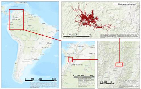 Location of Manizales. 