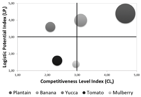 Product prioritizing matrix in Ibagué zone