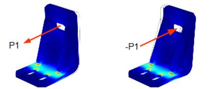 Two captures of a mechanical finite element results that it has been used to estimate the fus. It can be observed that high stress are in the bottom surface where the ribs are connected.