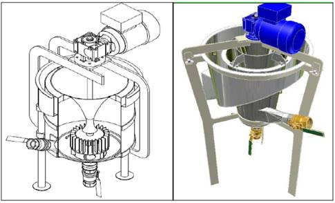 Flotation cell for the test in 3D.