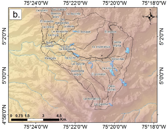 Multitemporal wetland analysis in the area studied, using SAR images: a). ALOSPALSAR June 2007, b). ALOSPALSAR June 2008, c). ALOSPALSAR June, 2009.