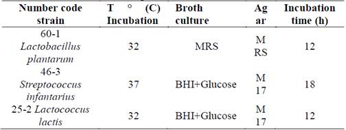 Conditions of microorganisms growth
