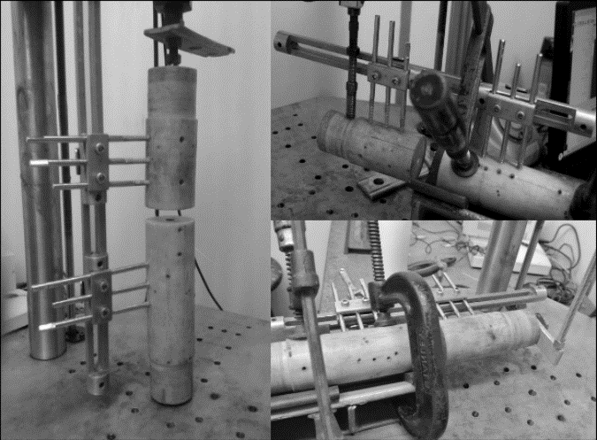 Custom made external fixation system used for comparing the stiffness.