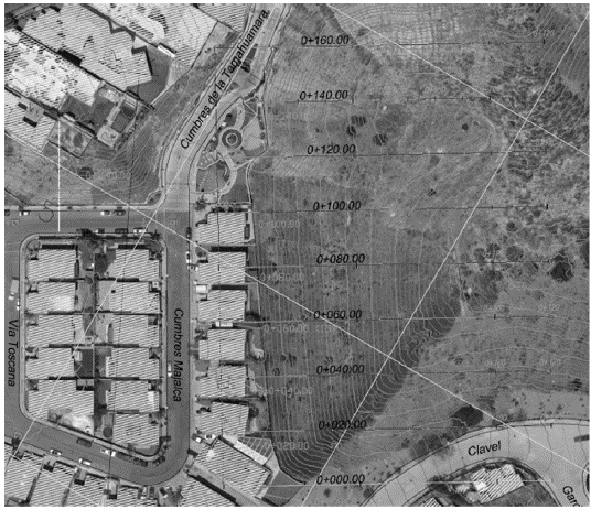 Profiles for stability analysis in the studied slope.