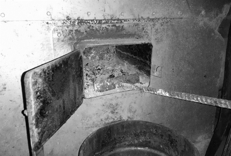 Collecting the EWA from the aviary furnace.