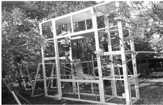 The structure under construction