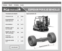 Dise&ntilde;o de espesor por eje sencillo.