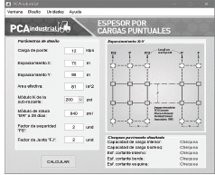 Dise&ntilde;o de espesor por cargas en rack.