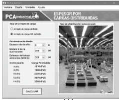 Cargas permitidas para un espesordeterminado en cargas distribuidas con arreglo no definido de carga.
