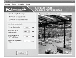 Dise&ntilde;o de espesor por cargas distribuidas con arreglo definido de carga.