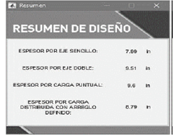 Resumen de dise&ntilde;o.