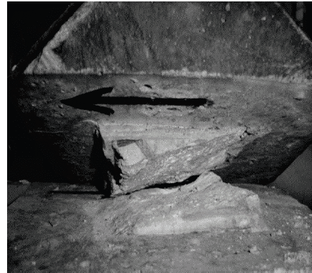 Aspecto de plano de falla en el ensayo de corte directo sobre discontinuidades en veta.