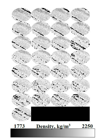 After gas flooding sample, CT scan result after injection of methane.