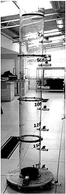 Sedimentation tower built for this research.