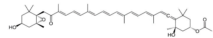Chemical structure of fucoxanthin with esters of alcohol.