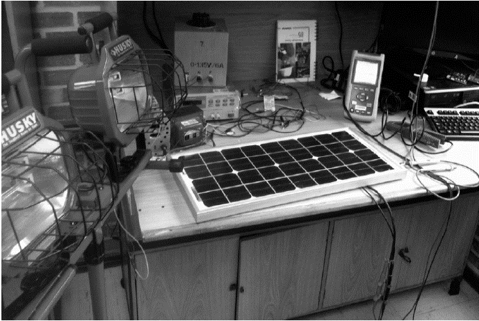Photo of the 20W solar module used to validate the electric model.