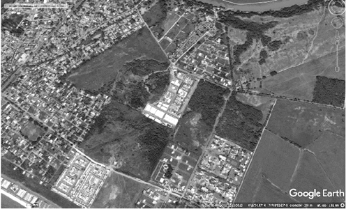 Aerial photograph from February 14, 2012, at an elevation of 284 m, approximately.