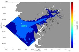 Scenario II average speed, with dredging