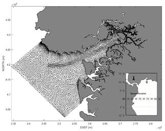 Computational mesh Buenaventura Bay (Col)