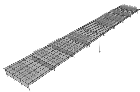 3D view of analytical model developed in Csi-Bridge.