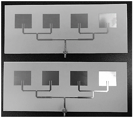 Antenna arrays constructed using the geometric parameters given in Table 1.
