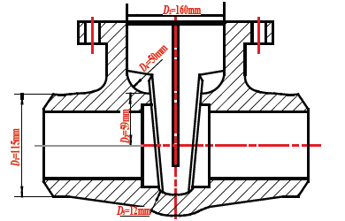 Geometric structure of valve body.