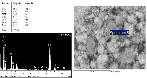 Scanning electron microscope (SEM) for the float mineral.