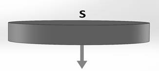 Magnet with south polarity facing upwards.