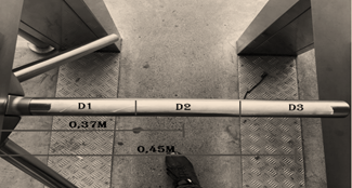 Distances for the measurements in the tourniquet.