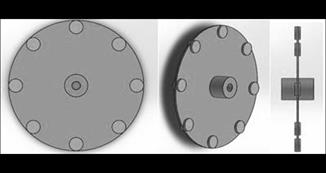 Structure impeller with magnets in Solid Works.