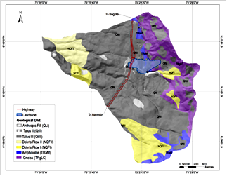 Geological map of the study area.