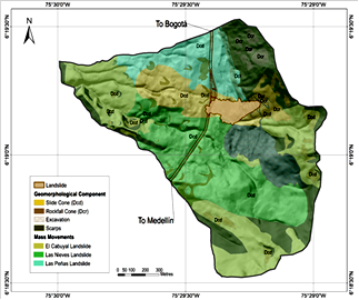 Geomorphological map of the study area.