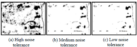 Impact of noise tolerance changes on water accumulation estimation results.