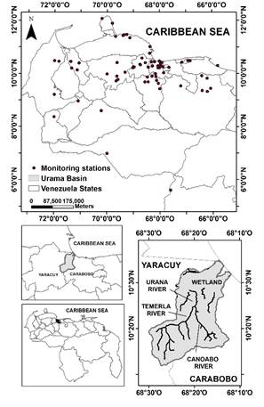 Location map of the study area: Urama River basin, Carabobo, Venezuela.