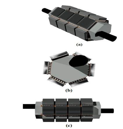 Three-dimensional drawing of TWHRS: (a) isometric view, (b) front view (c) side view.