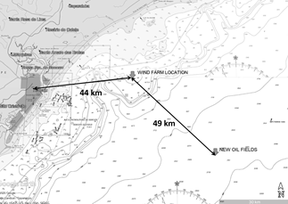 Proposed location for the offshore wind farm
