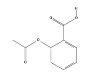 Imagen 2D de la estructura qu&iacute;mica de la Aspirina.