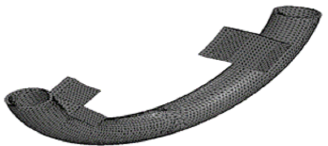 Triangular mesh of the rotating handle.