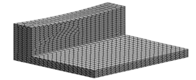 A triangular mesh of the fixing bracket.