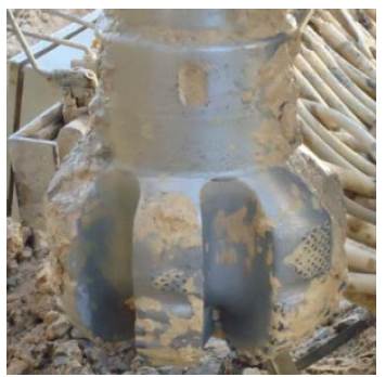 Detail of the drill bit. 