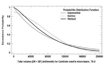Total volume (direct runoff + base flow) for Cantilote creek's micro-basin for TS-2. 